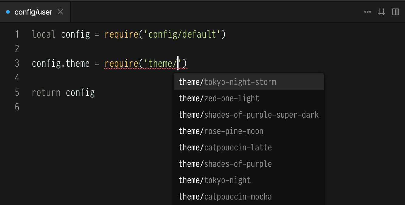 编辑器主题自动补全